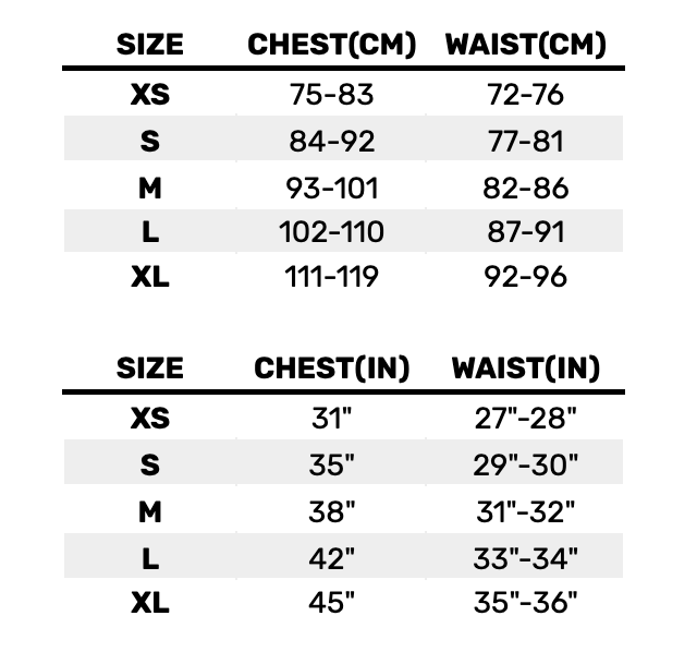 2026 Element Mens Tops  Size Chart